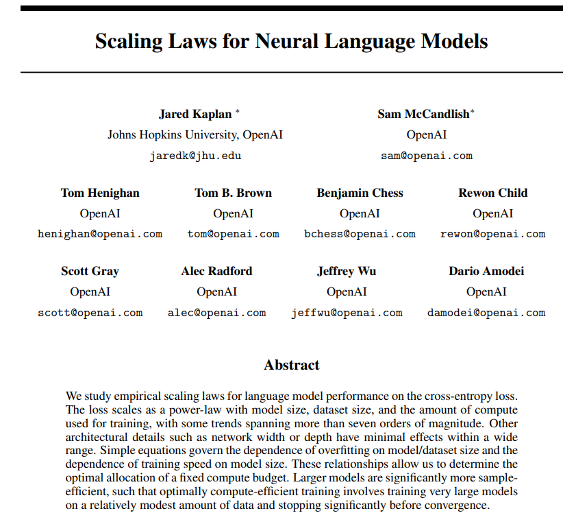 Scaling Laws for Neural Language Models