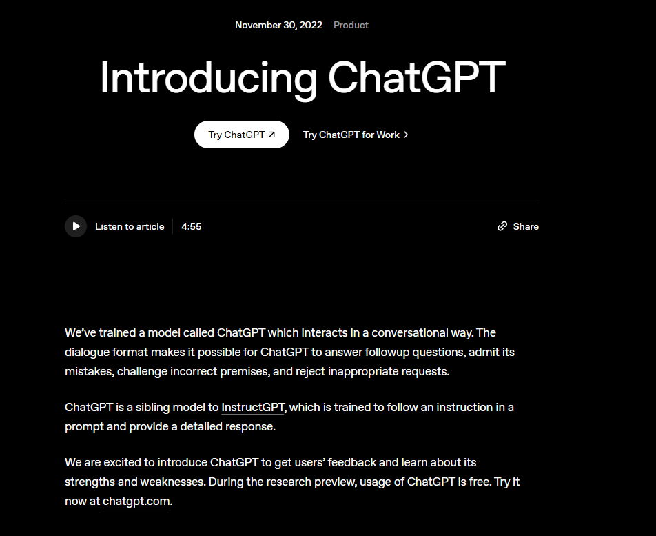 OpenAI｜Introducing ChatGPT