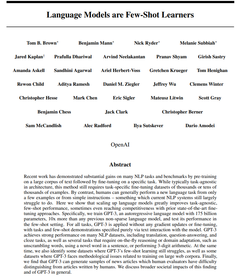 Language Models are Few-Shot Learners