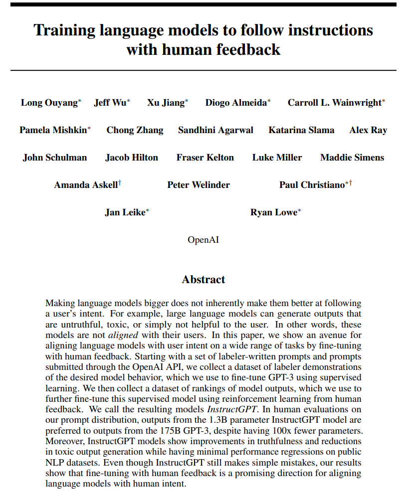 Training language models to follow instructions with human feedback